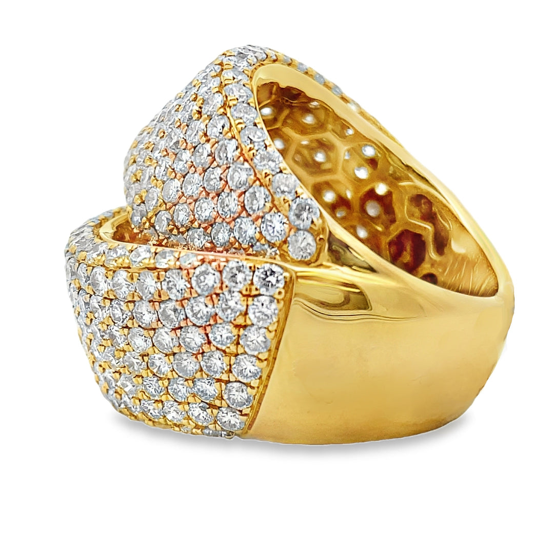 Anillo de oro amarillo de 18 quilates con diamante auténtico de 5,65 qt