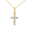 .04ct Diamond Cross Religious Pendant 10KT Yellow Gold