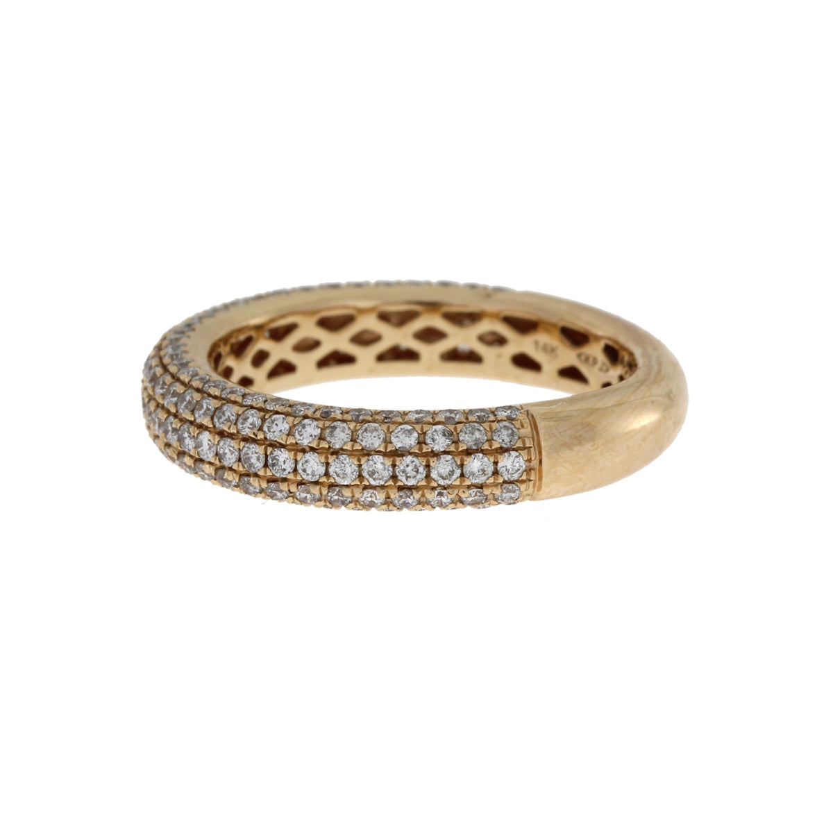 Anillo de matrimonio con diamante genuino de 1.00 qt en oro rosa de 14 kt