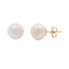 Genuine FW Pearl Stud Earrings 14KT Yellow Gold