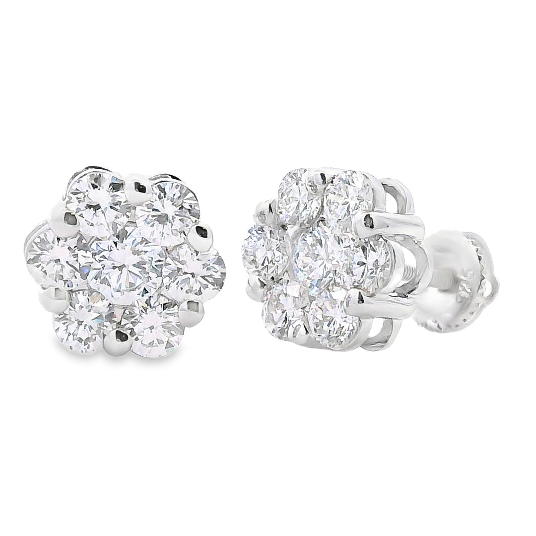 2.51ct Lab Grown Diamond Earrings Sterling Silver