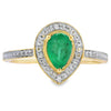 Natural .42ct Emerald Diamond Ring 10KT Yellow Gold