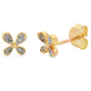 Genuine .03ct Diamond Earrings 10KT Yellow Gold
