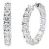 Natural 5.52ct Moissanite Hoop Earrings Sterling Silver