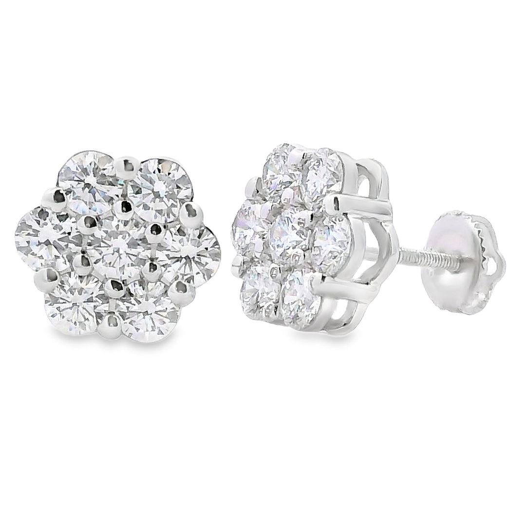 2.81ct Lab Grown Diamond Earrings Sterling Silver