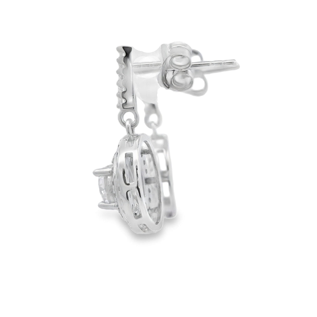 Pendientes de circonita cúbica natural de plata de ley