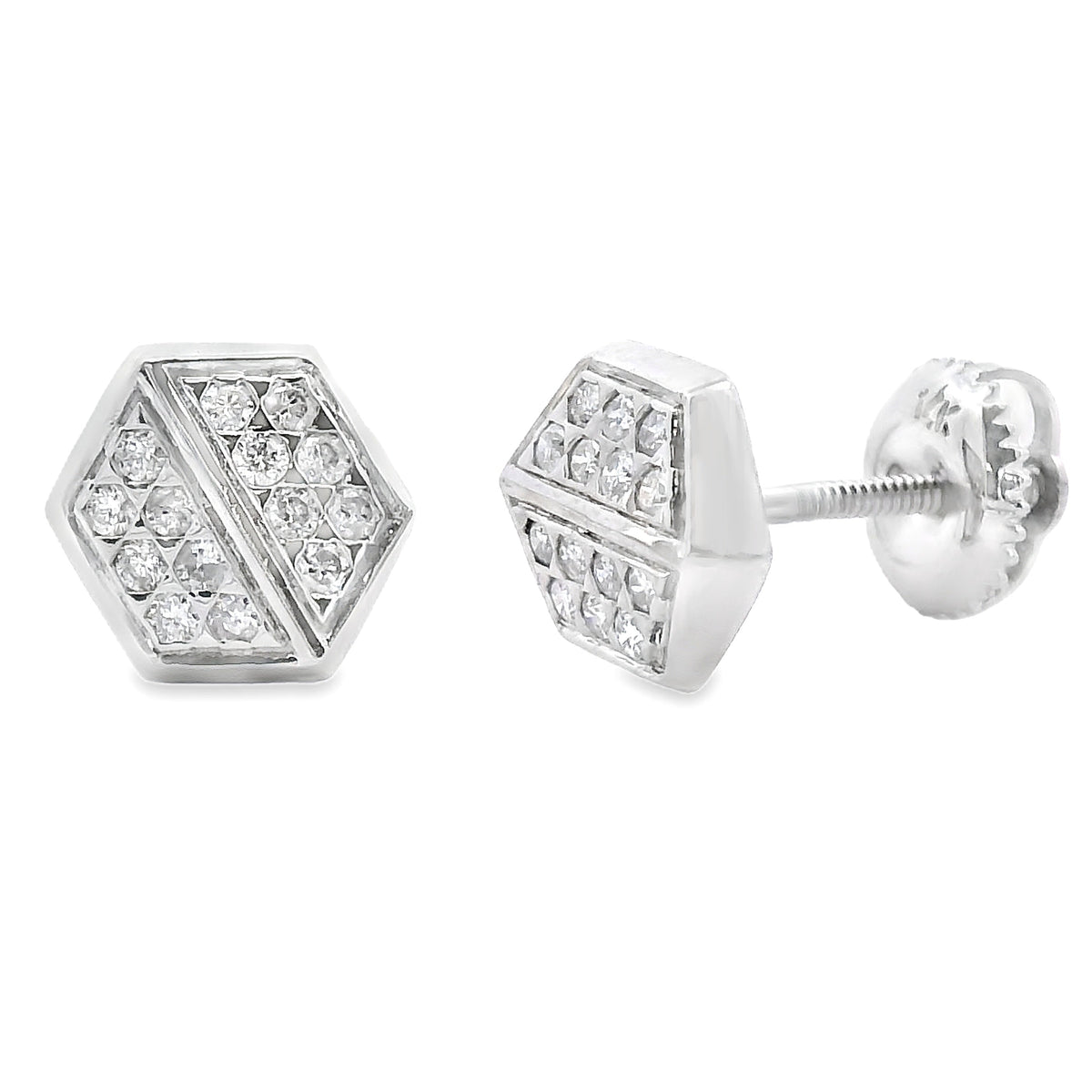 Pendientes de Diamante Naturales de .26ct en Oro Blanco de 14KT