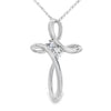 .04ct Diamond Cross Religious Pendant 14KT White Gold