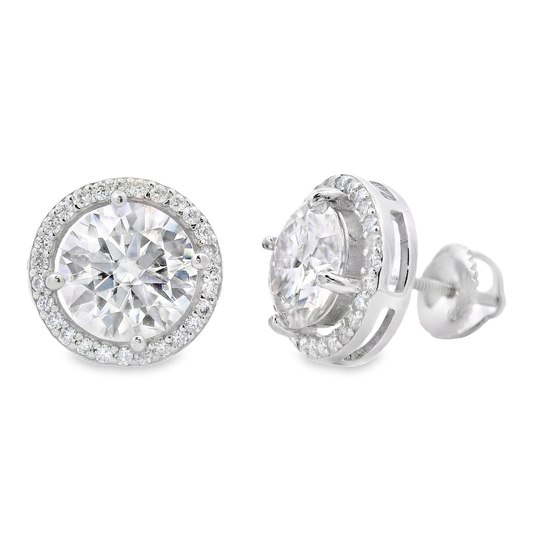 Pendientes de moissanita genuina de 4,33 ct de plata de ley