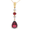 Colgantes de moda de granate y diamante de 2,25 ct en oro amarillo de 10 qt