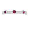 .46ct Ruby Diamond stackable band set 14KT White Gold