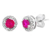 .50ct Ruby Diamond Stud Earrings 10KT White Gold