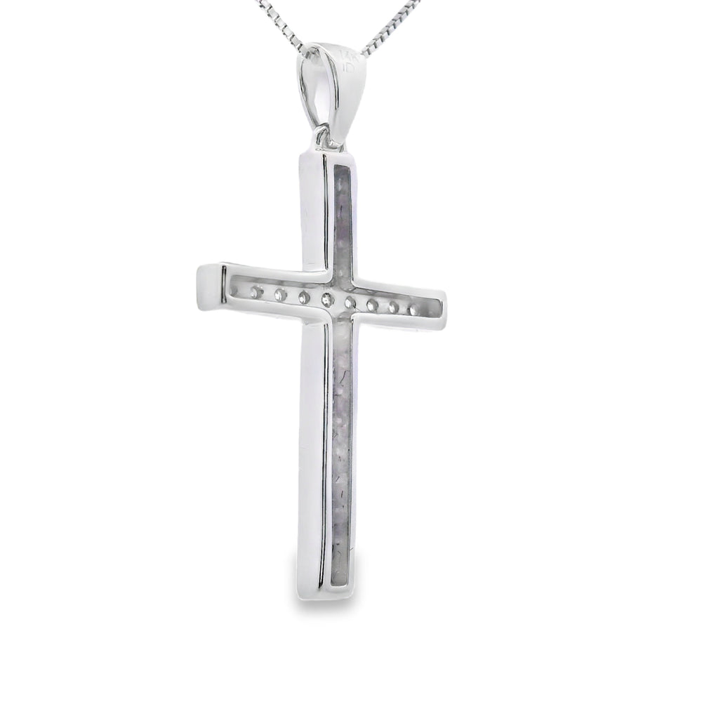 .22ct Diamond Cross Religious Pendant 14KT White Gold