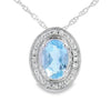 Aquamarine Diamond Fashion Pendants 10KT White Gold