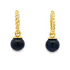 Aretes de Aro de Perlas de Oro Amarillo de 14KT