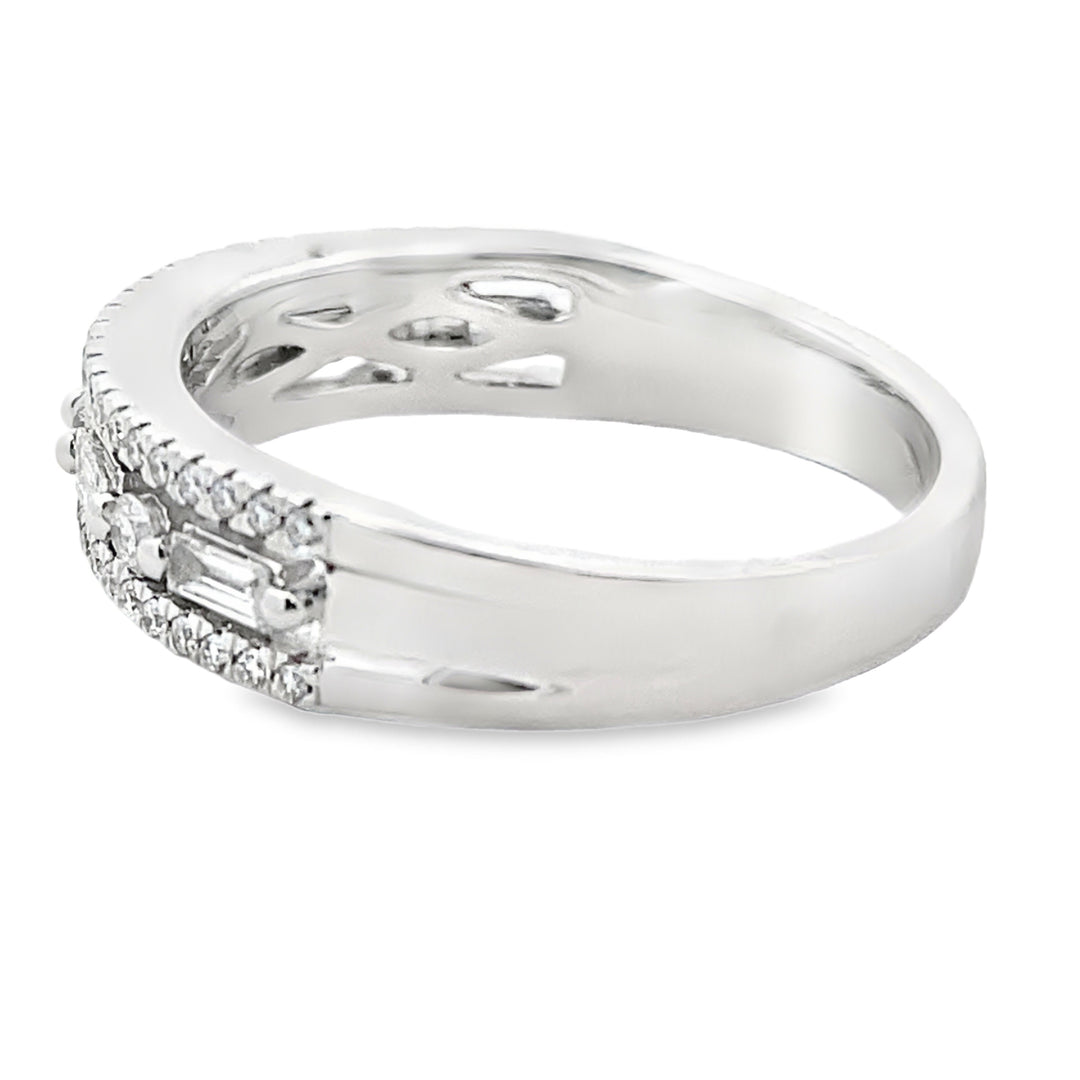 .50ct Diamond Fashion band rings 14KT White Gold