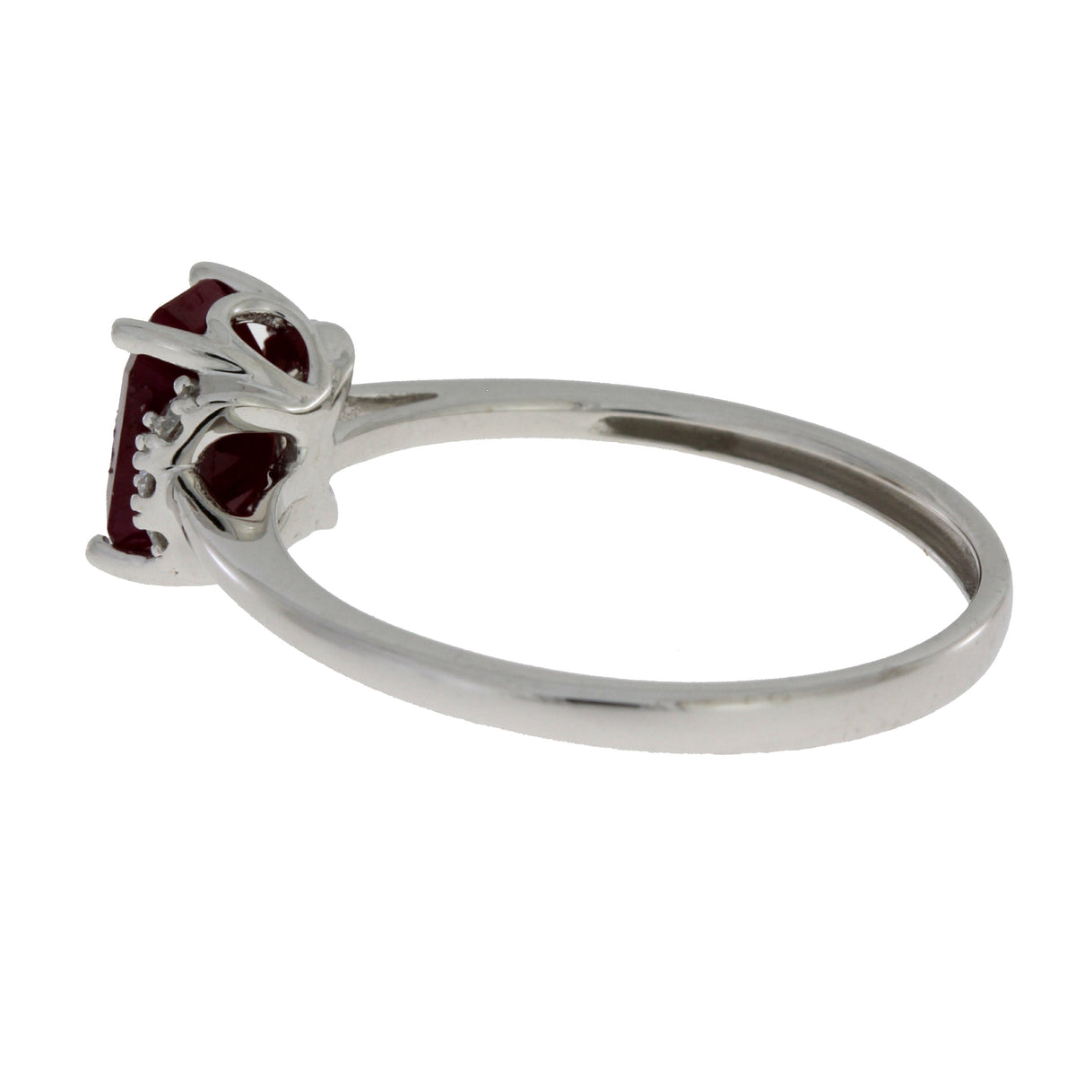 Genuine 1.38ct Ruby Diamond Ring 14KT White Gold