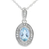Aquamarine Diamond Fashion Pendants 10KT White Gold