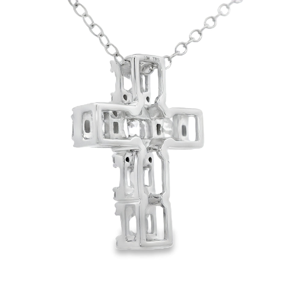 .50ct Diamond Cross Religious Pendant 10KT White Gold