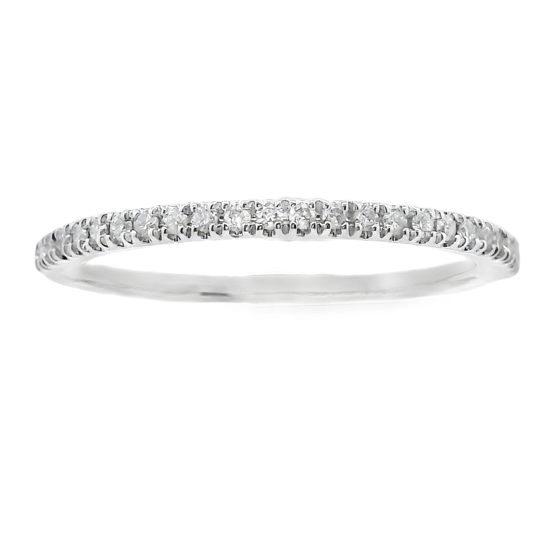 Genuine .13ct Diamond Wedding Band Ring 10KT White Gold