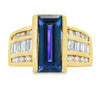 Natural .80ct Tanzanite Diamond Ring 18KT Yellow Gold