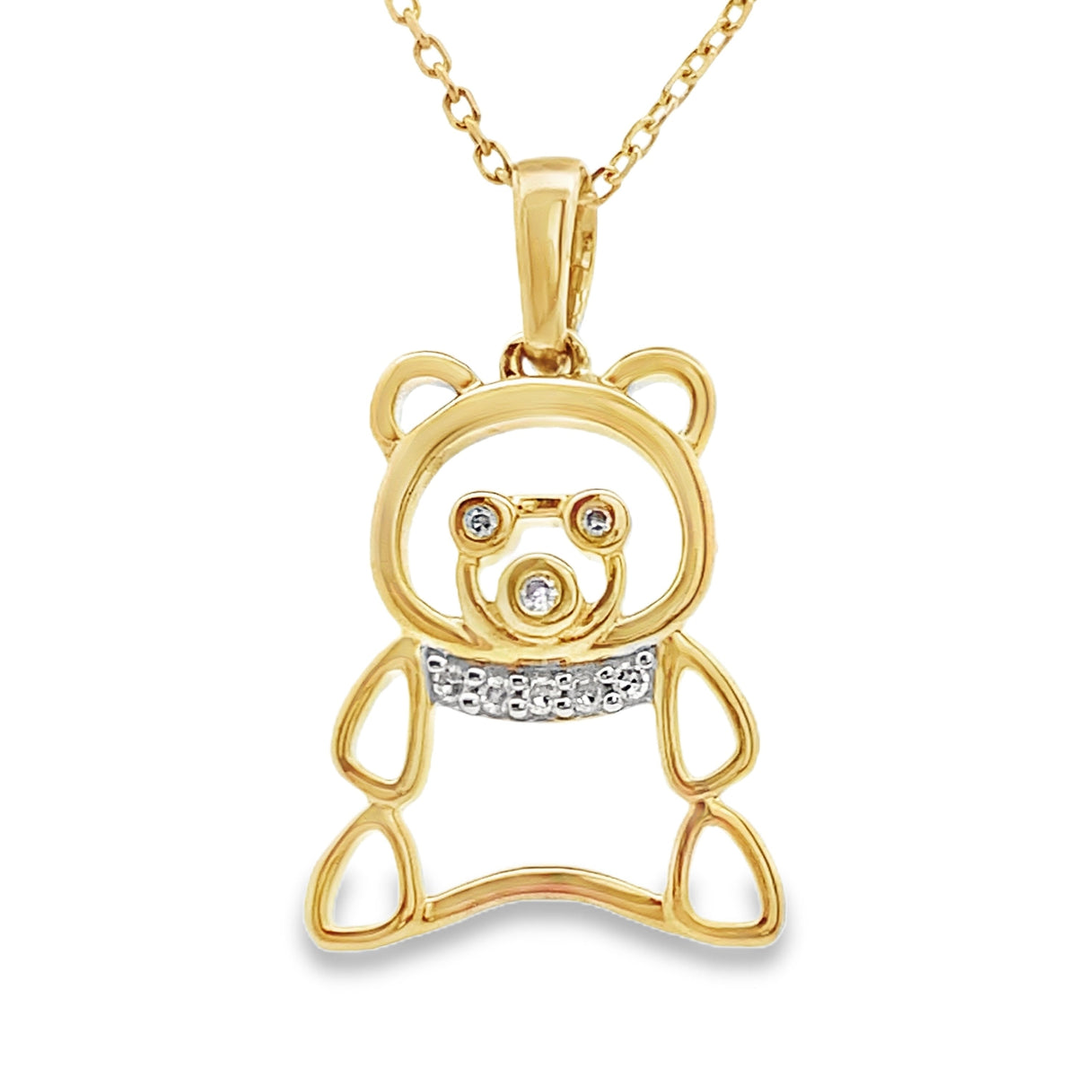 Colgante de animal con diamante genuino de .03 qt, oro amarillo de 10 KT