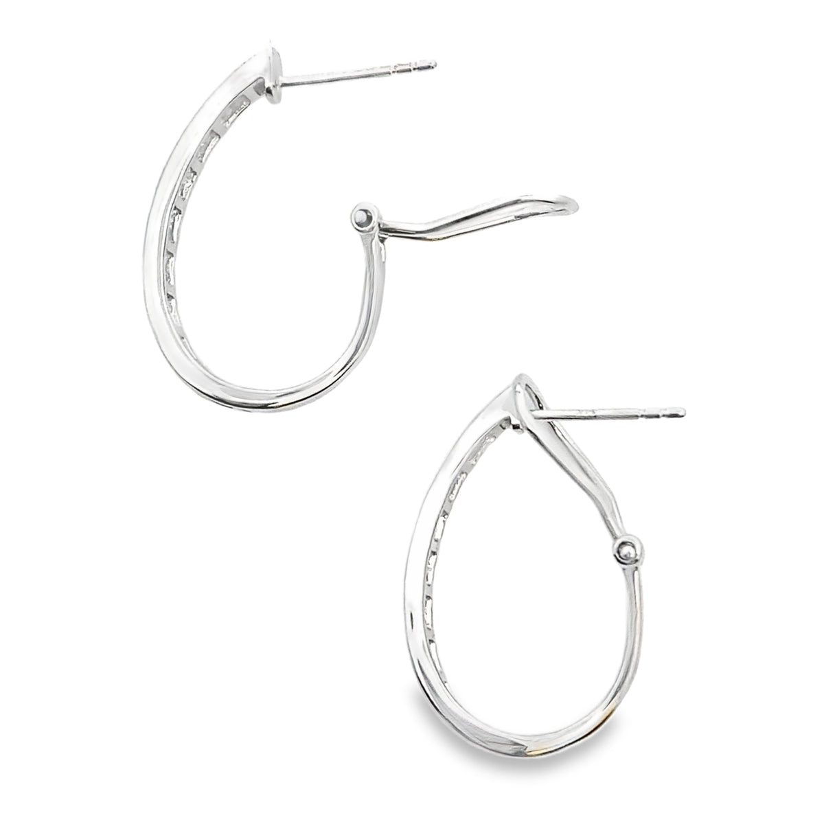 Pendientes de aro de oro blanco de 14 quilates con diamantes cultivados en laboratorio de 1,00 ct