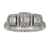 Natural 1.00ct Diamond 3 Stone Ring 14KT White Gold
