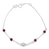 Genuine .66ct Ruby Diamond Bracelet 14KT White Gold