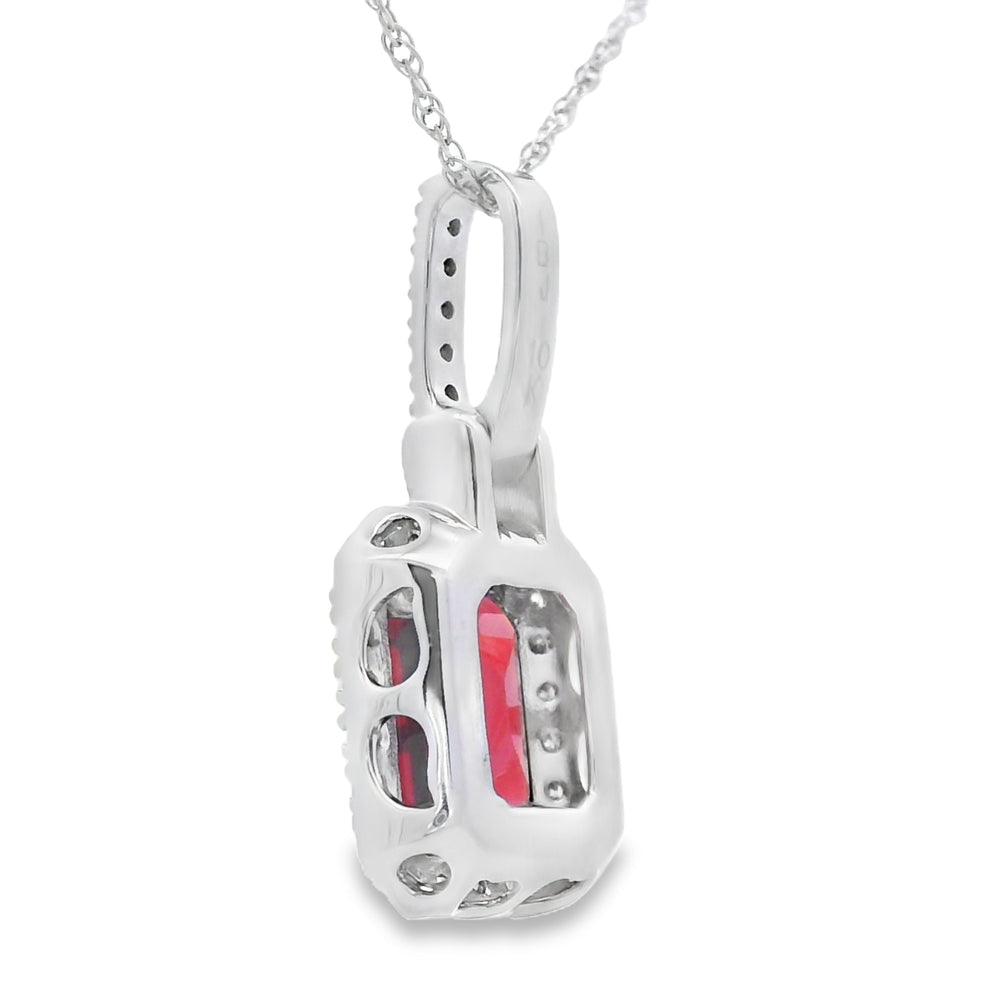 1.31ct Garnet Diamond Fashion Pendants 10KT White Gold