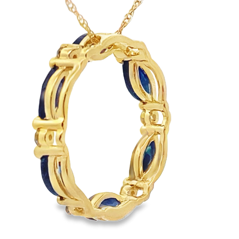 .99ct Sapphire Circle of Love Pendant 10KT Yellow Gold