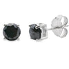 2.00ct Black Diamond Stud Earrings Sterling Silver