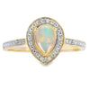 Natural .30ct Opal Diamond Ring 10KT Yellow Gold