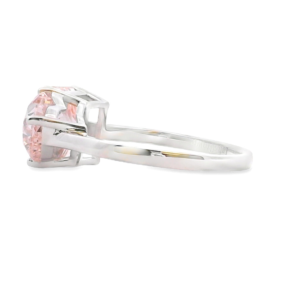 Anillo con diamante cultivado en laboratorio de 4,00 ct de oro blanco de 14 K