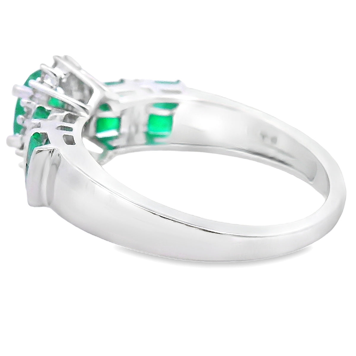 Genuine .80ct Emerald Diamond Ring 10KT White Gold