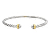 Pulsera de aro de plata de ley y oro de 18 quilates