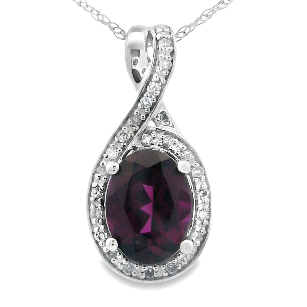 1.61ct Garnet Diamond Fashion Pendants 14KT White Gold
