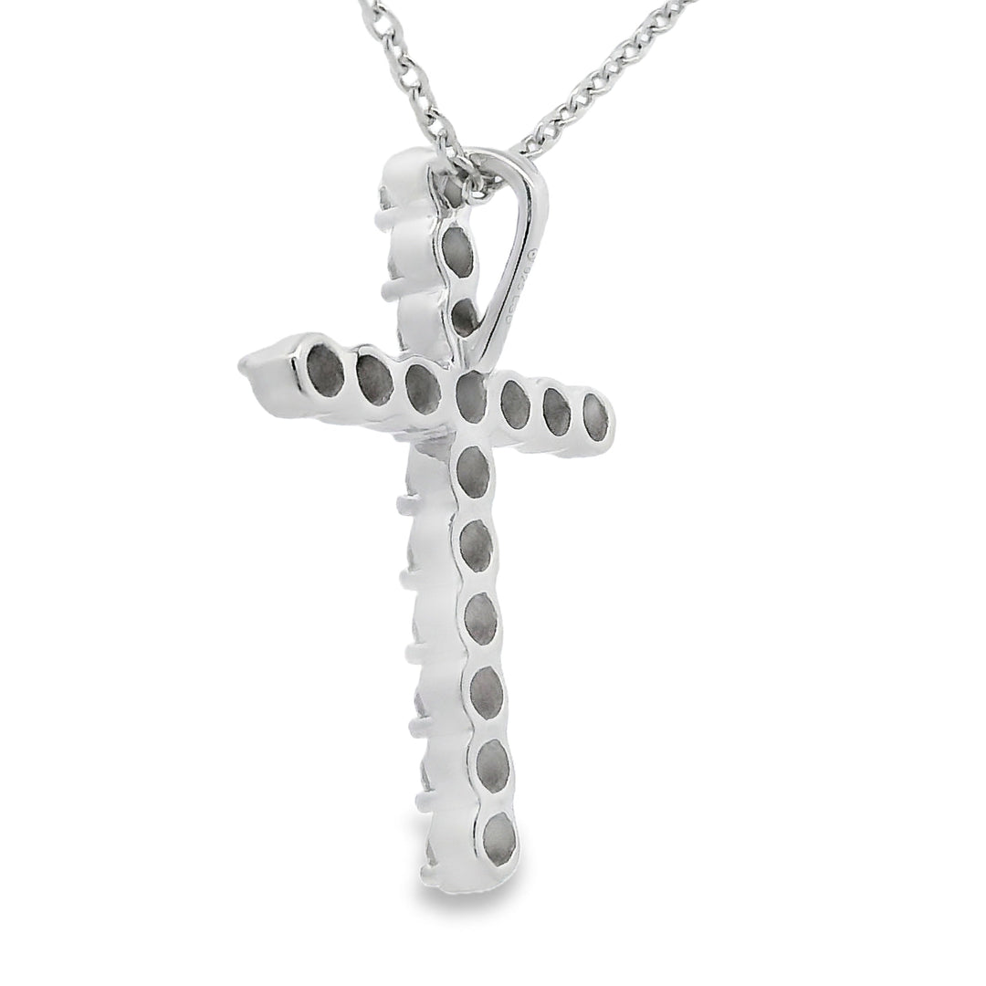 Genuine .50ct Cross Religious Pendant Sterling Silver
