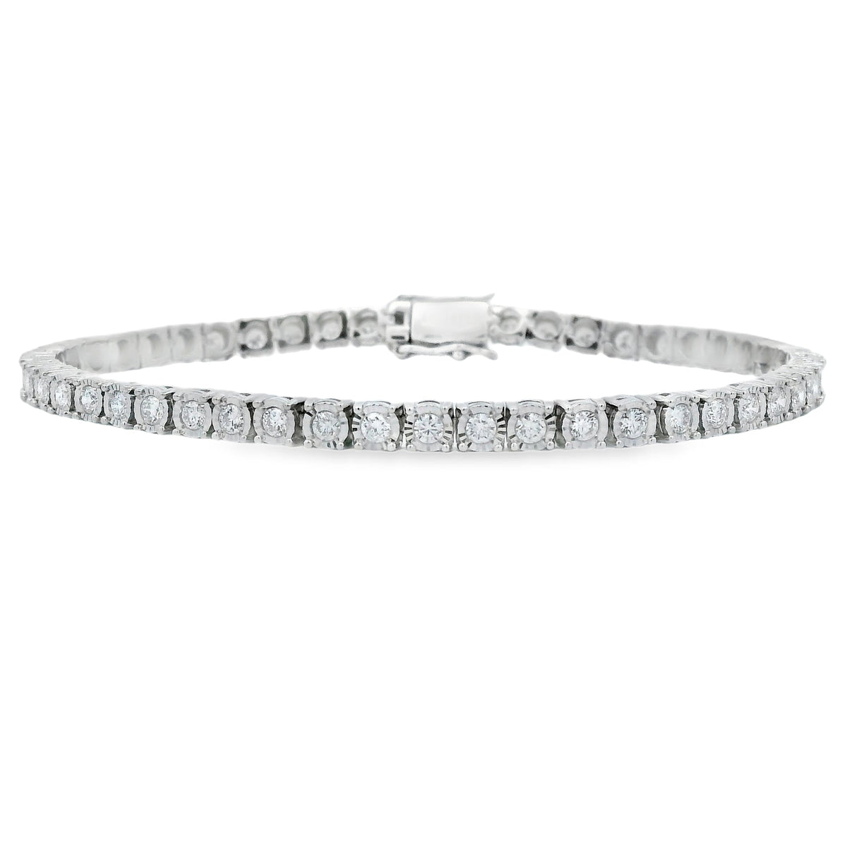 Pulsera tenis de plata esterlina con diamantes de laboratorio