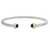 Natural Onyx Bangle Bracelet Sterling Silver 18KT Gold