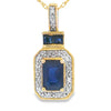 Sapphire Diamond Fashion Pendants 14KT Yellow Gold