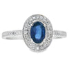 Genuine .67ct Sapphire Diamond Ring 10KT White Gold