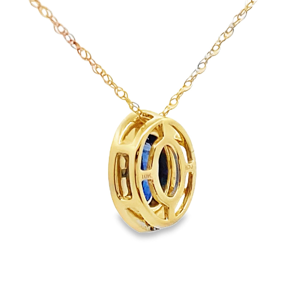 Sapphire Diamond Fashion Pendants 10KT Yellow Gold