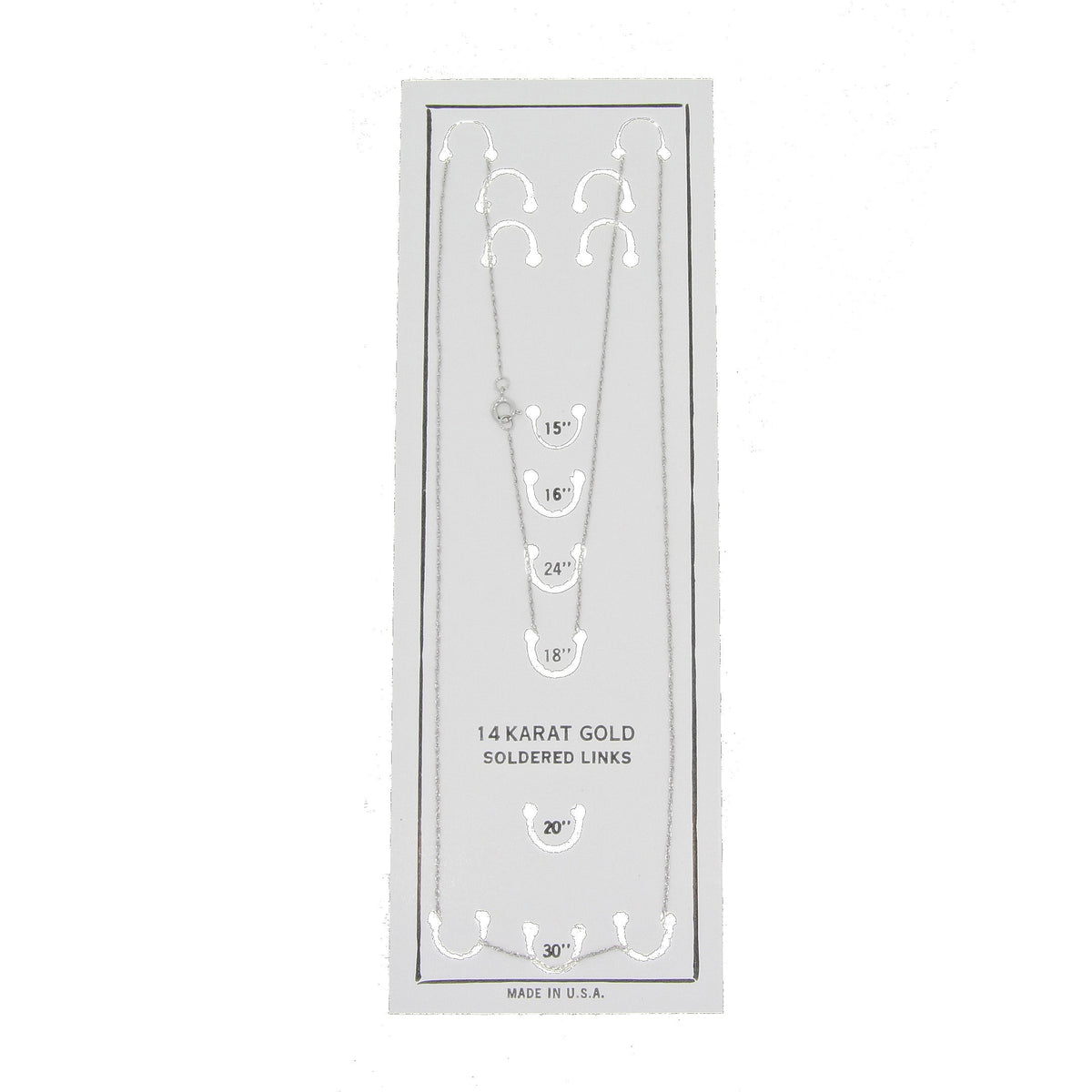 Cadenas de mujer de oro blanco de 14 K