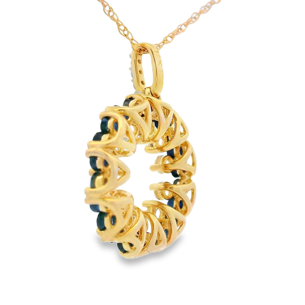 Colgantes de zafiro de moda de .10 ct en oro amarillo de 10 kt