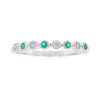 Emerald Diamond stackable band set 14KT White Gold