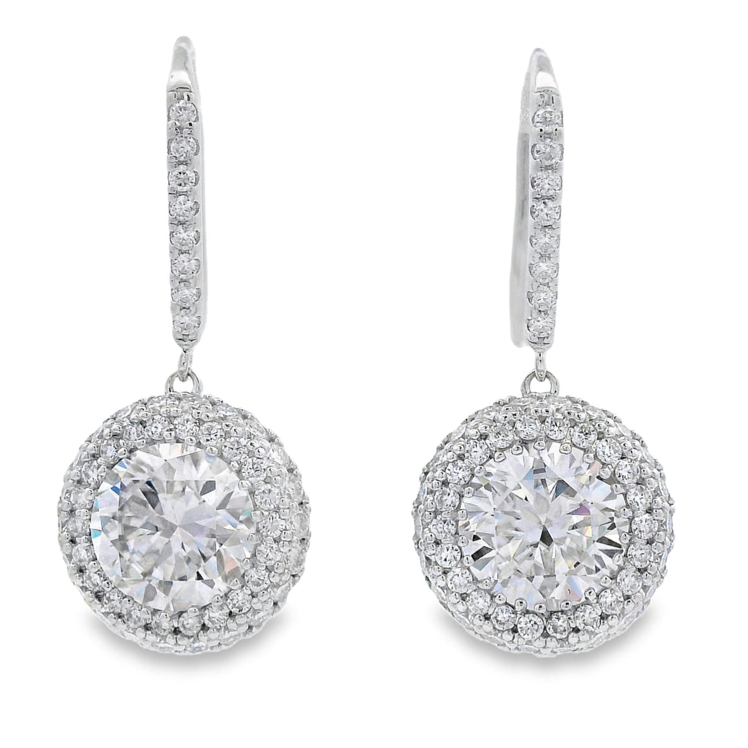 Aretes colgantes de moissanita de 8,33 ct de plata de ley
