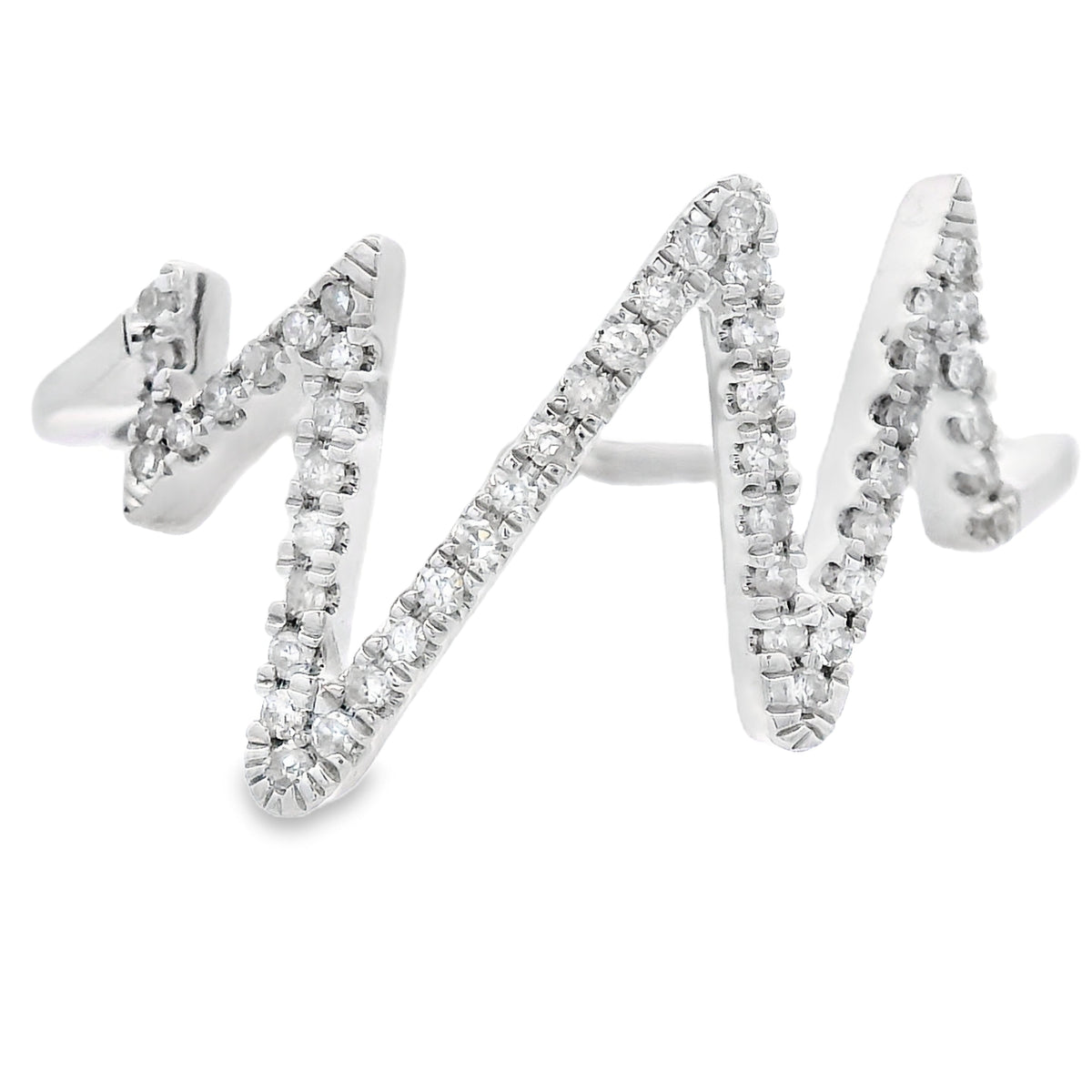 Anillo de diamante auténtico de .15ct en oro blanco de 14kt