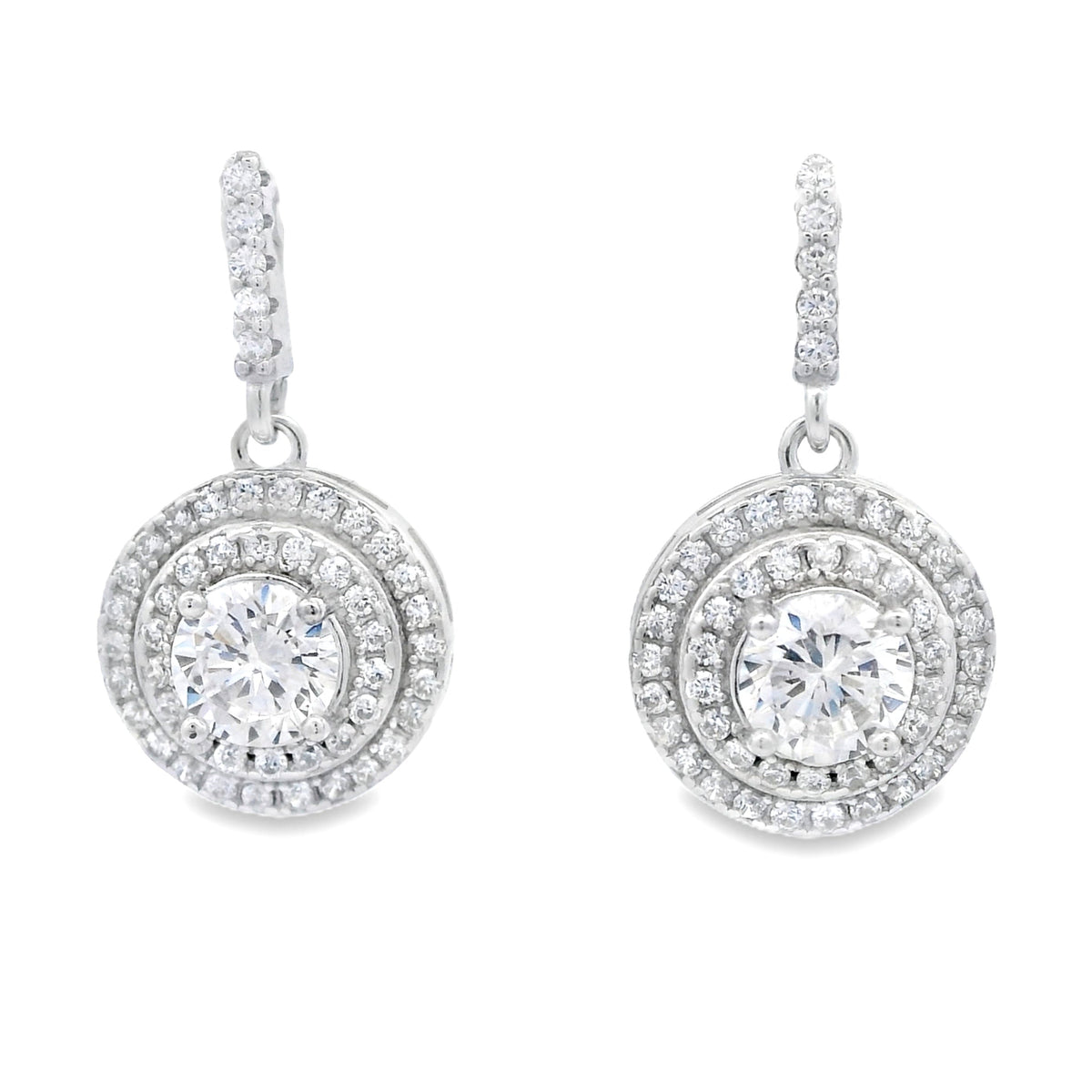 Pendientes de circonita cúbica natural de plata de ley