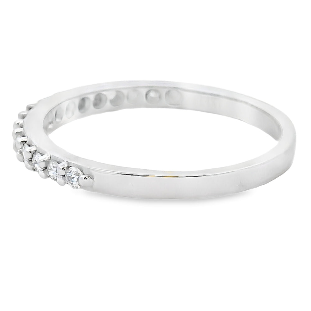 Genuine .25ct Diamond Wedding Band Ring 14KT White Gold